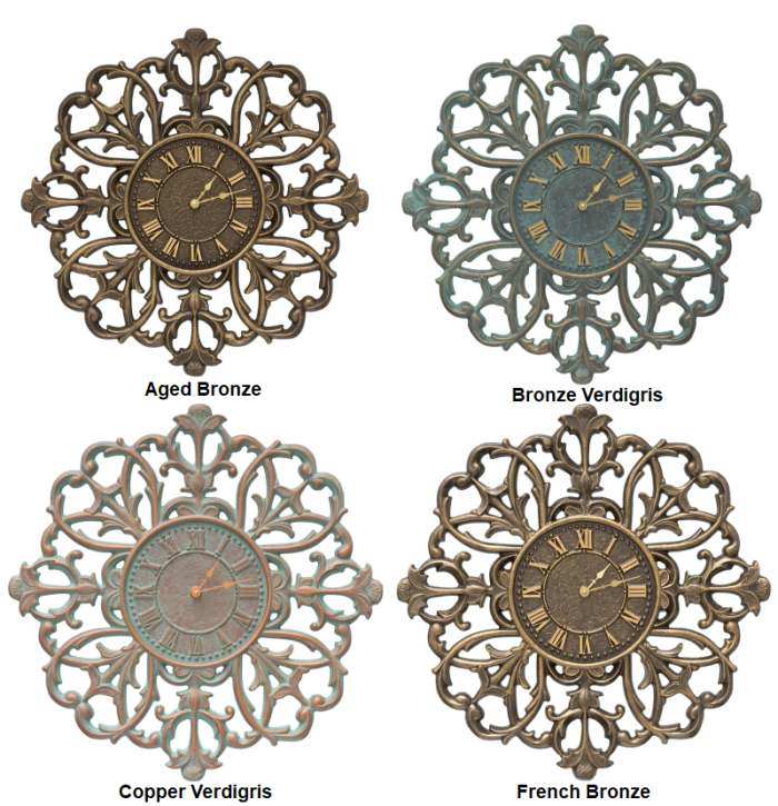 Filigree Silhouette 21" Indoor Outdoor Wall Clock